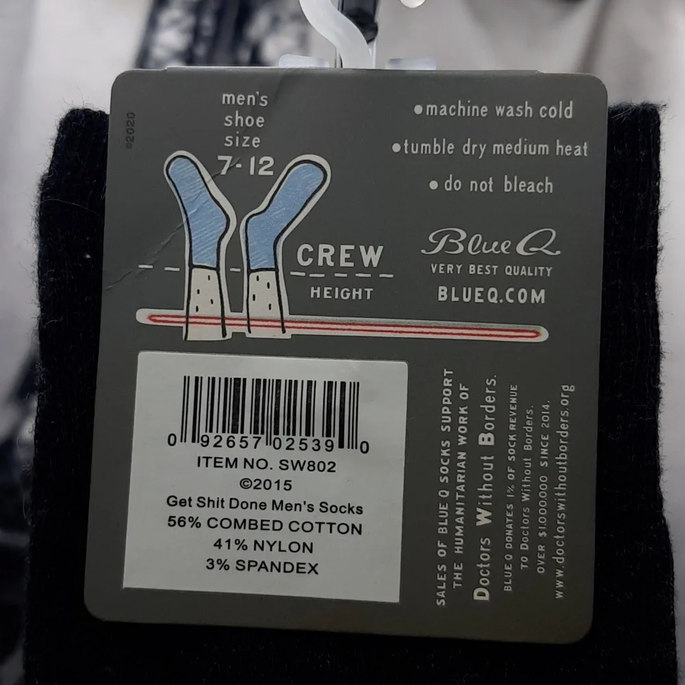 Men's Blue Q Socks With Funny Print